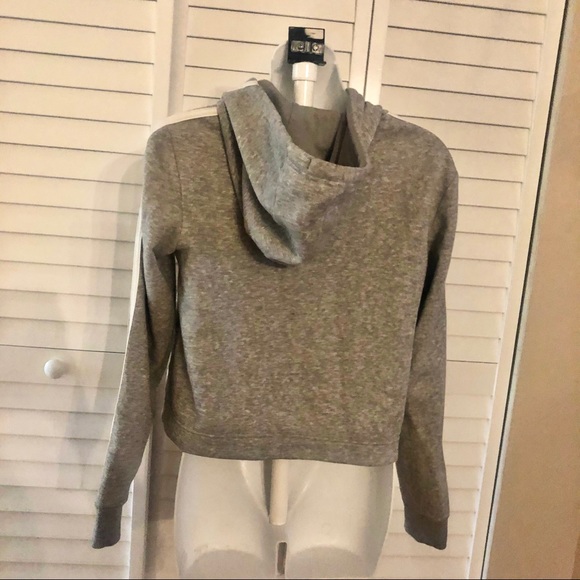 ADIDAS crop top hoodie sweatshirt XS Gray Shirt - Picture 5 of 6